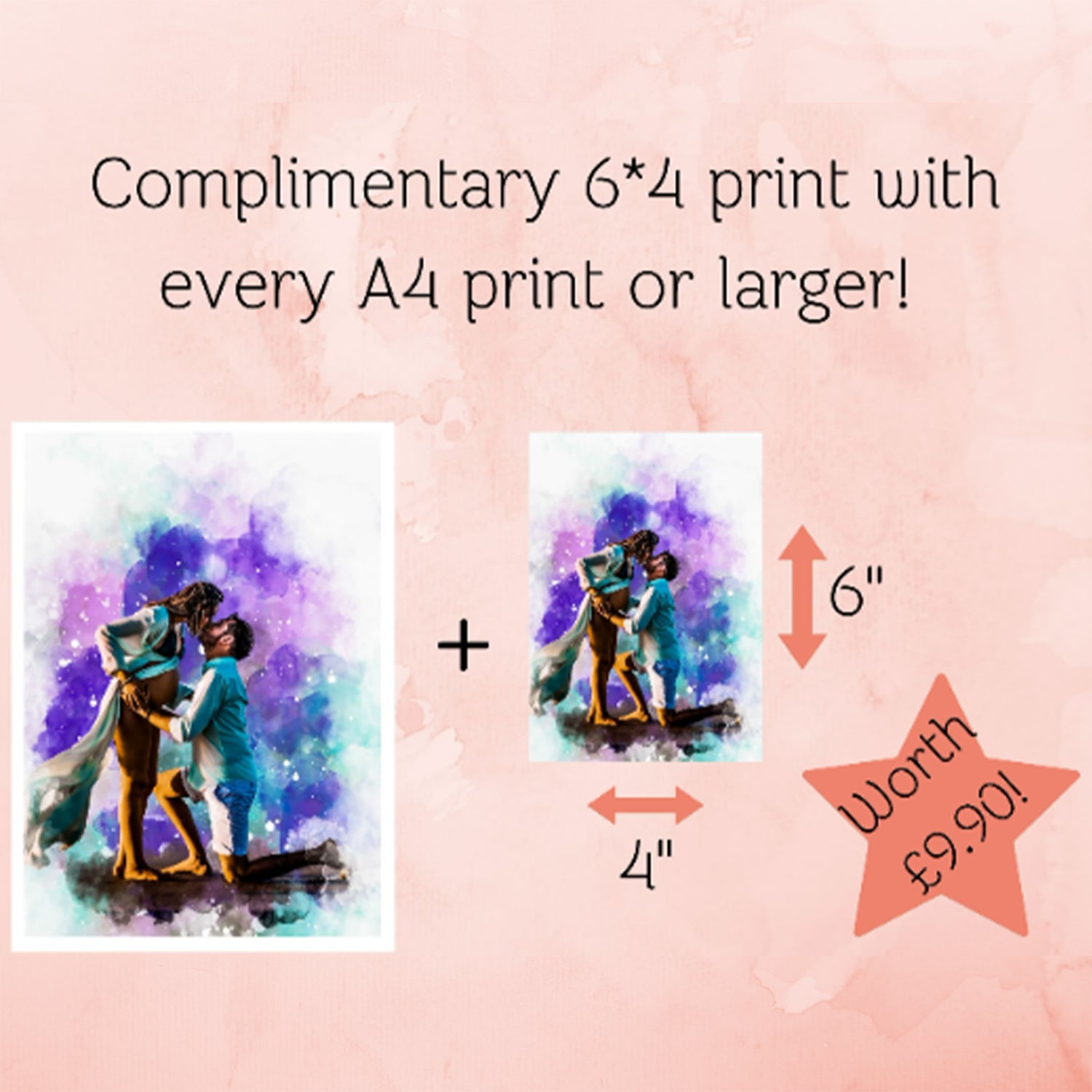Personalised Watercolour Couple , Custom Wedding Portrait From Photo Gift