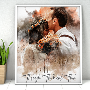 Watercolor Couple Print - Perfect Gift for Valentines Day, Boyfriend or Girlfriend, Anniversary, Wedding, and for Him or Her